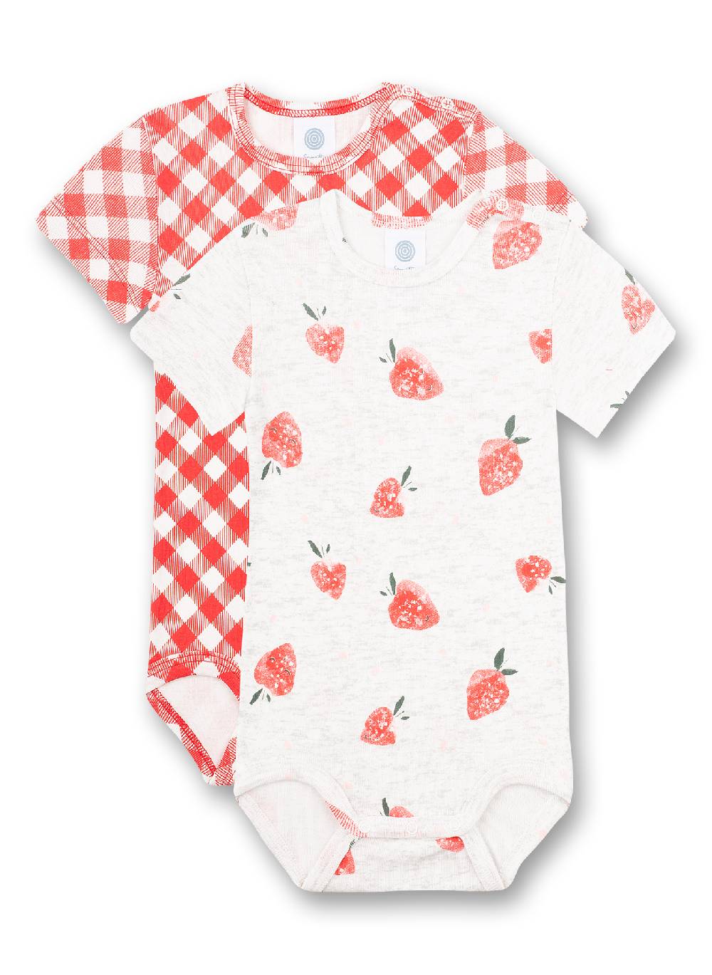 Sanetta Body kurzarm (Doppelpack) Rot und Graumelange Cutie Pie