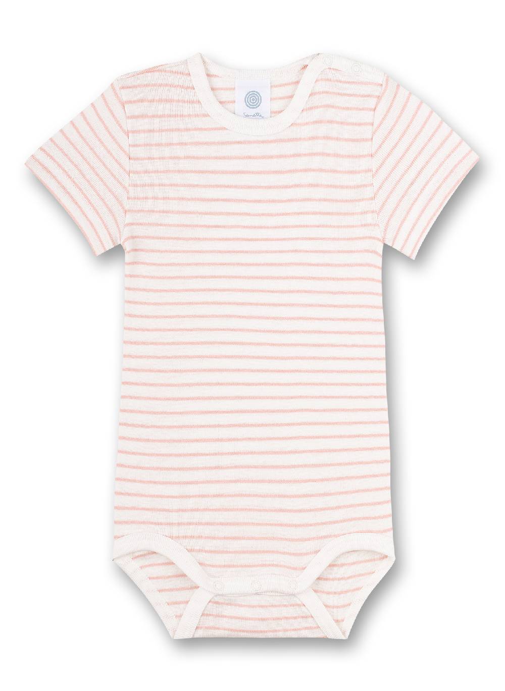 Sanetta Body Kurzarm (Dreierpack) Weiß Dots Rosa Und Rosa Ringel