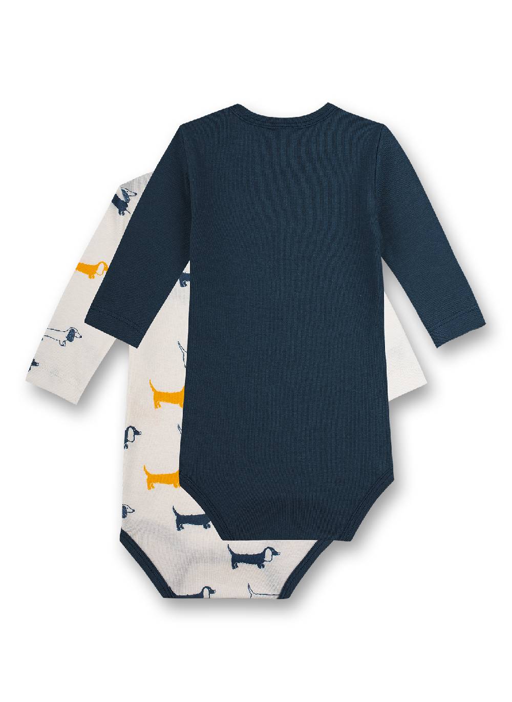 Sanetta Body Langarm (Doppelpack) Off-White Und Blau Dackel