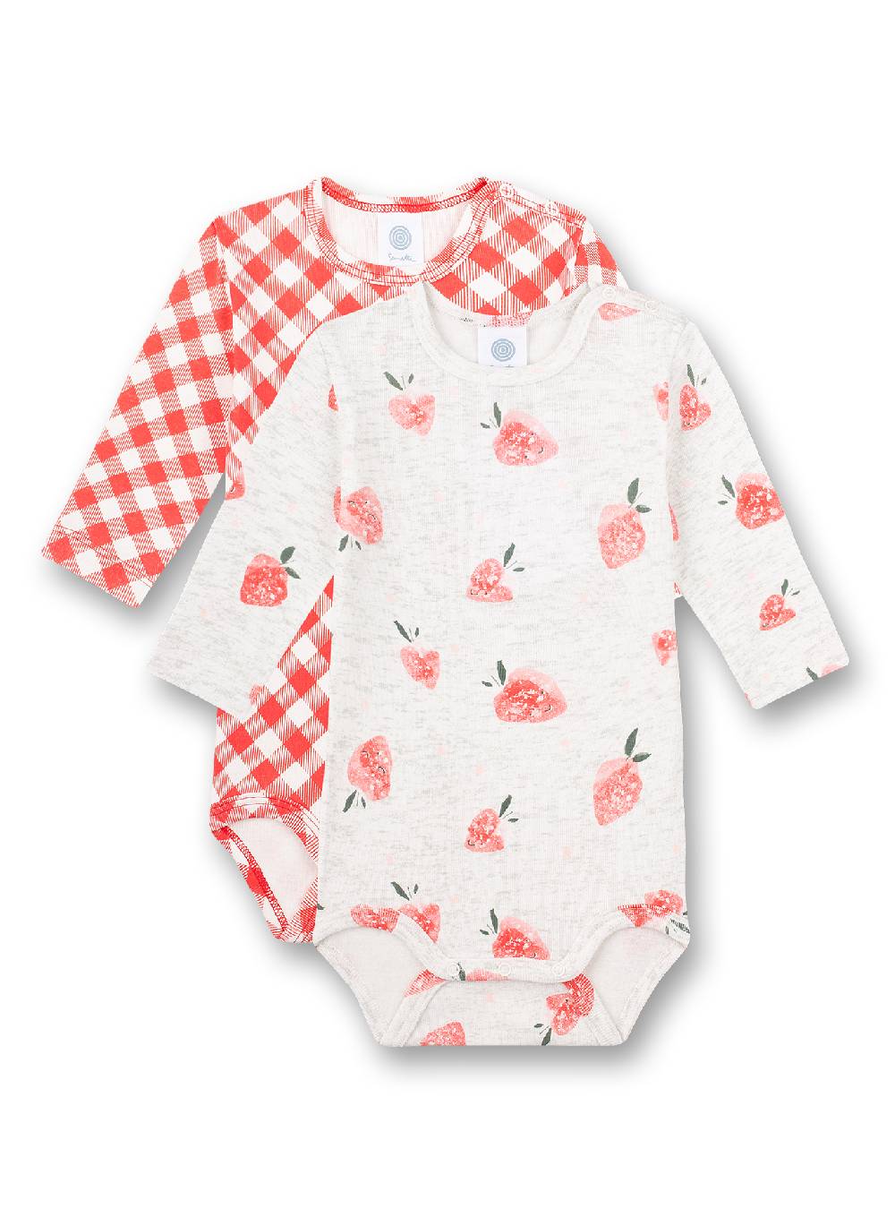 Sanetta Body langarm (Doppelpack) Rot und Graumelange Cutie Pie