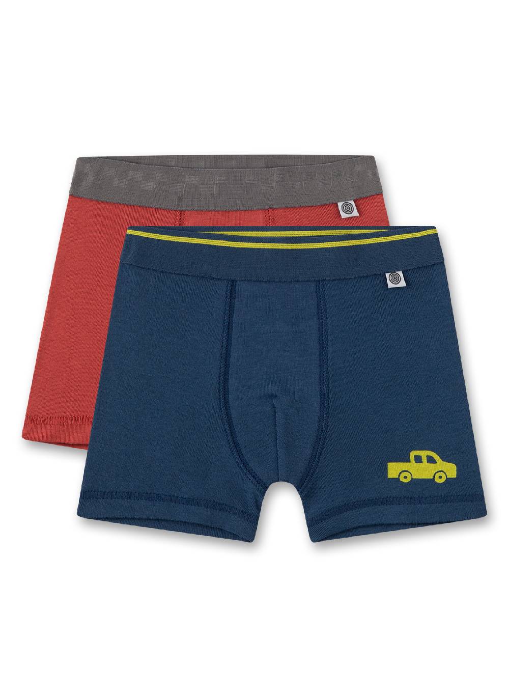 Sanetta Jungen-Hipshorts (Doppelpack) Dunkelblau mit Auto und Rost