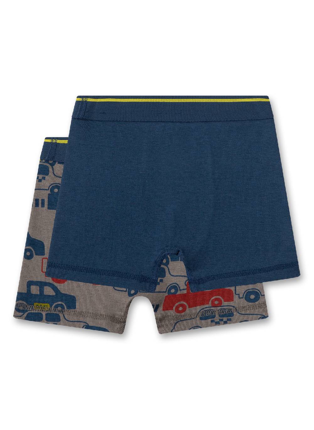 Sanetta Jungen-Hipshorts (Doppelpack) Grau Mit Autos Und Dunkelblau