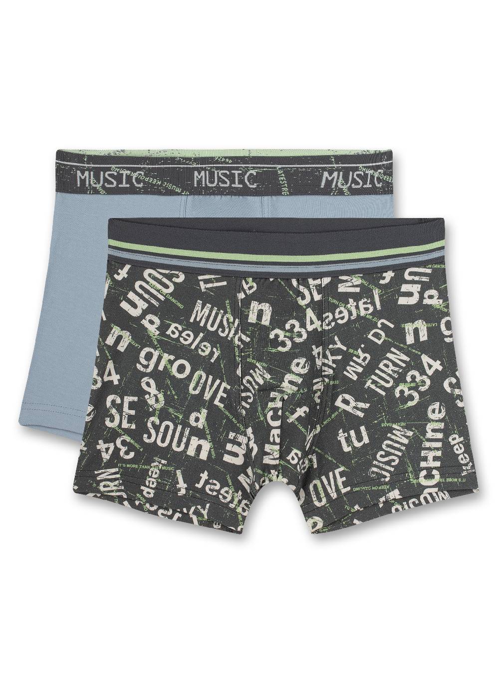 Sanetta Jungen-Hipshorts (Doppelpack) Grau und Hellblau