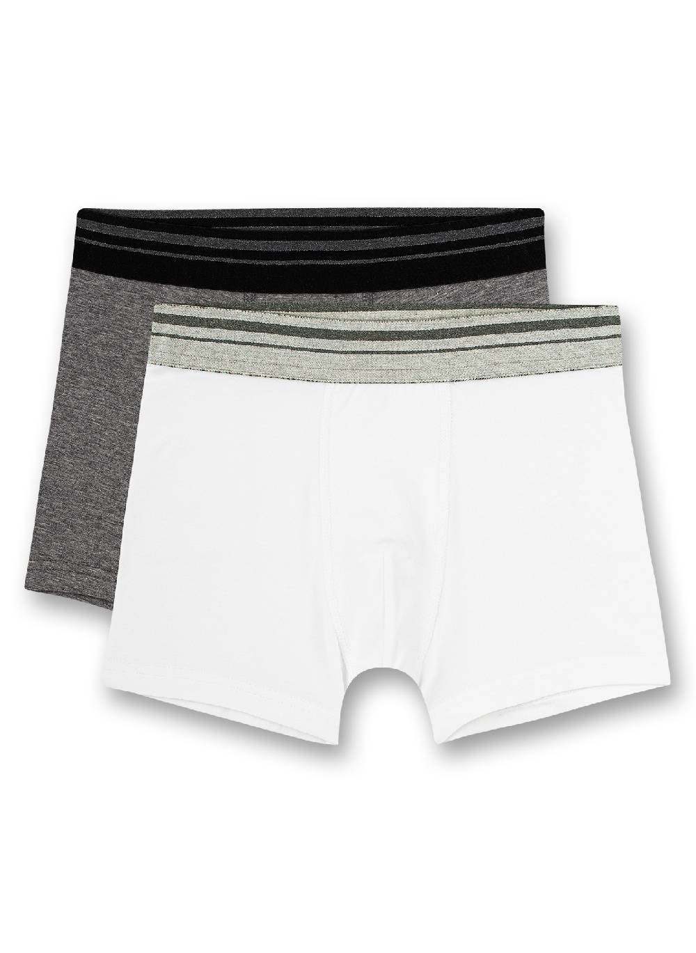 Sanetta Jungen-Hipshorts (Doppelpack) Weiß und Graumelange