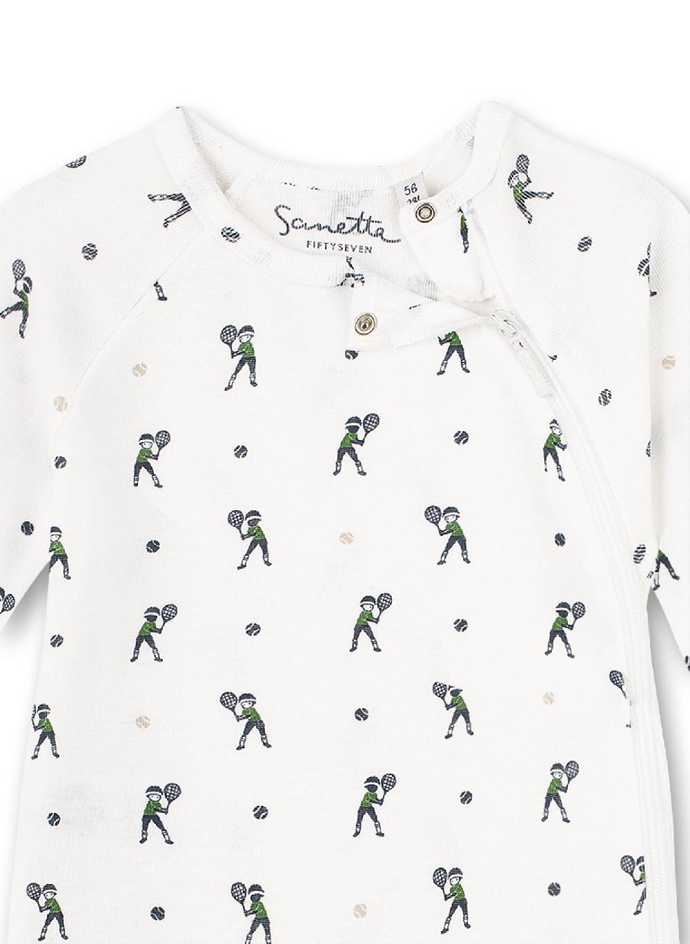 Sanetta Jungen-Overall Off-White Tennis-Allover Lucky Winners