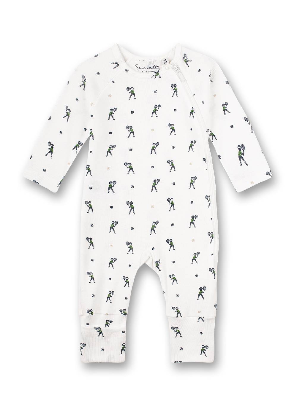 Sanetta Jungen-Overall Off-White Tennis-Allover Lucky Winners