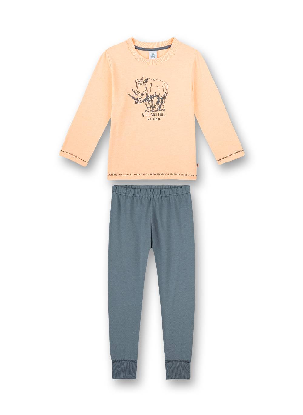Sanetta Jungen-Schlafanzug lang Orange Wild at Heart
