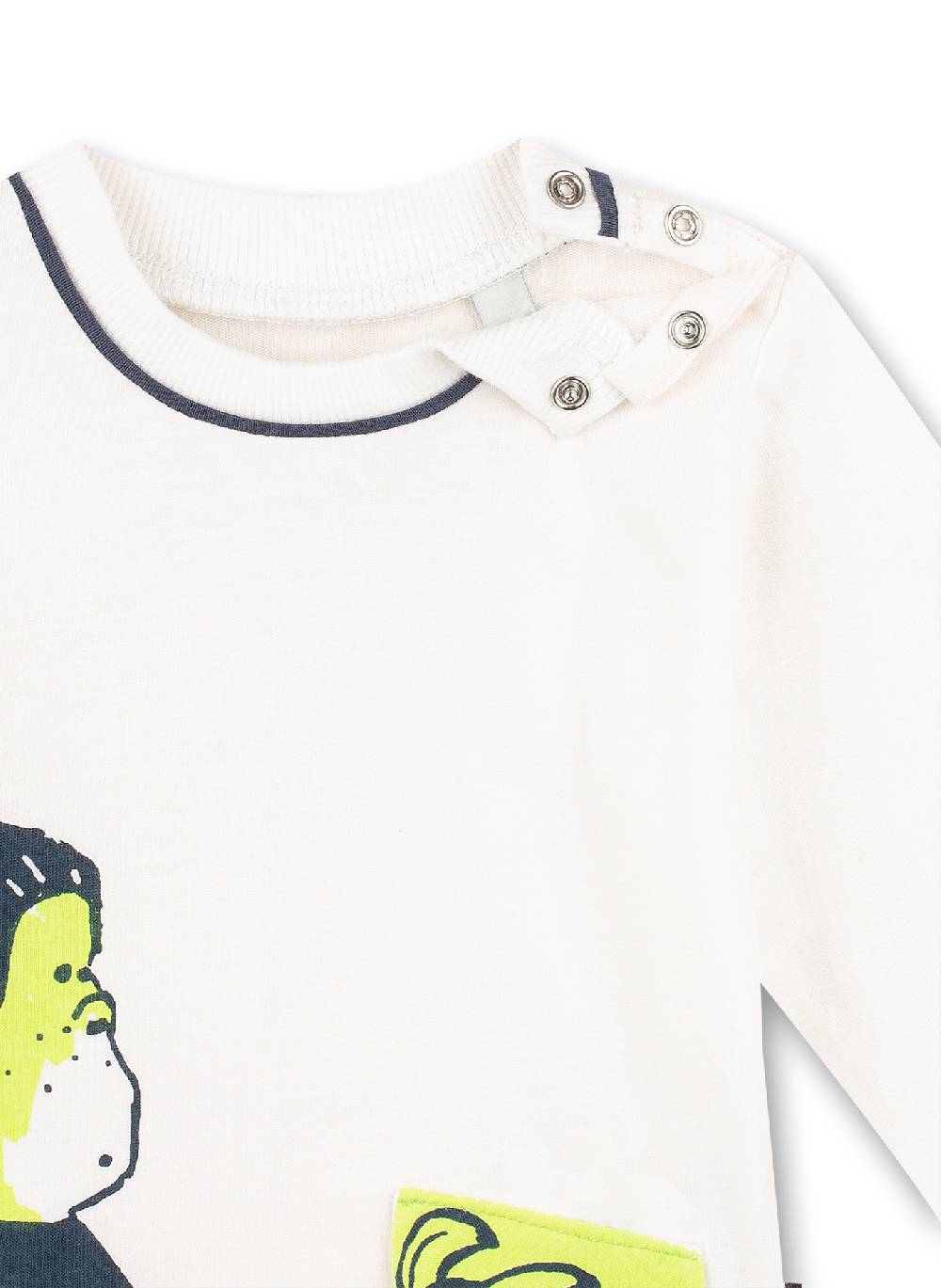 Sanetta Jungen-Shirt Langarm Off-White Monkey Funky