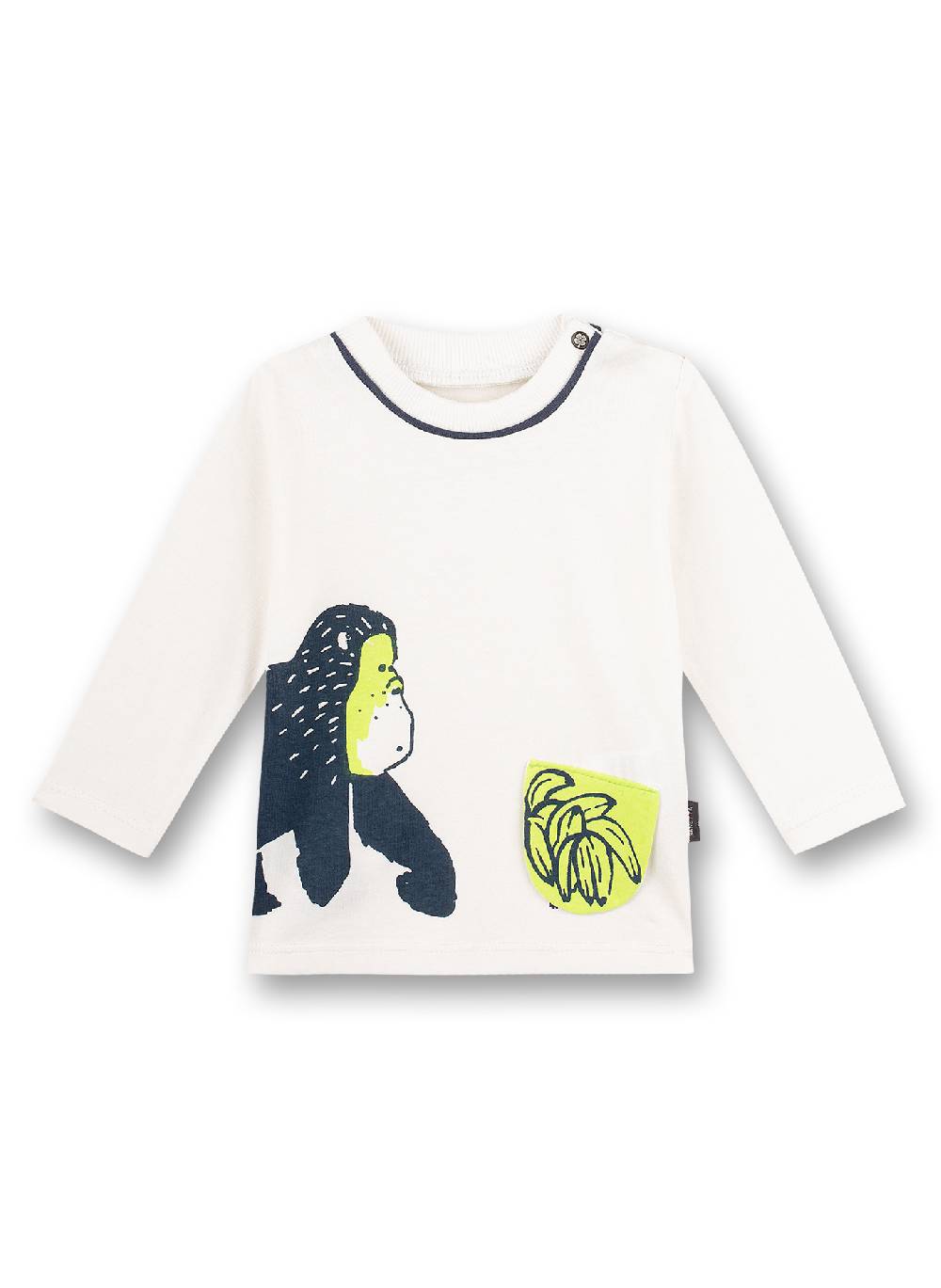 Sanetta Jungen-Shirt langarm Off-White Monkey Funky