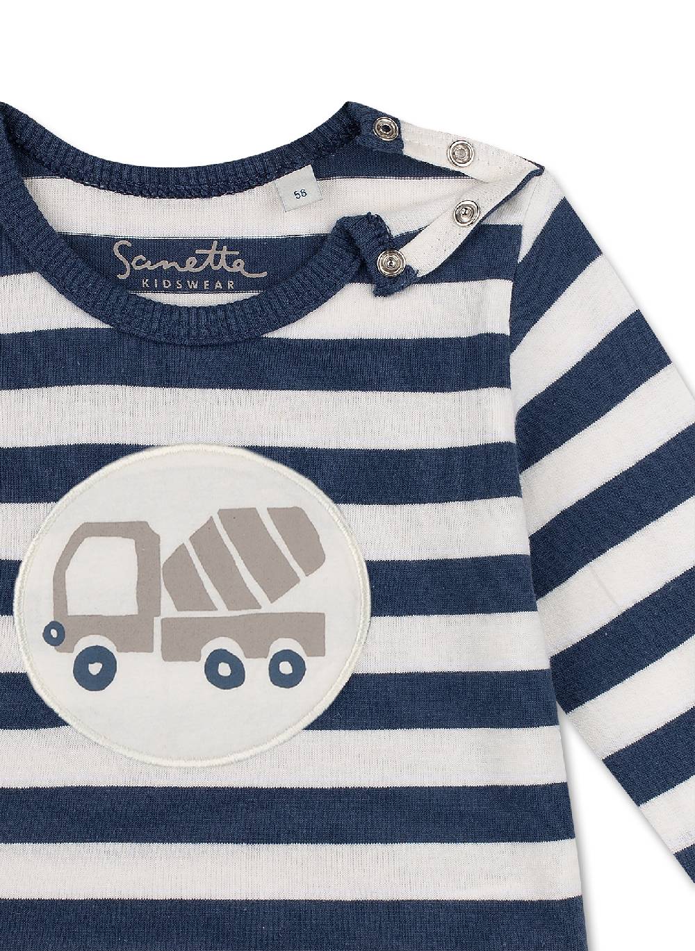 Sanetta Jungen-Shirt Langarm Off-White Ringel Little Builder