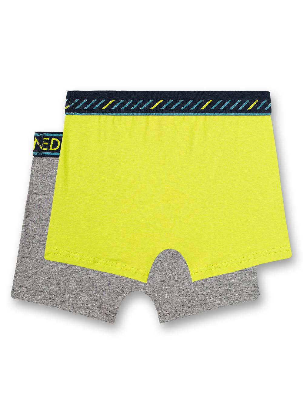Sanetta Jungen-Shorts (Doppelpack) Graumelange Und Lemon-Grün