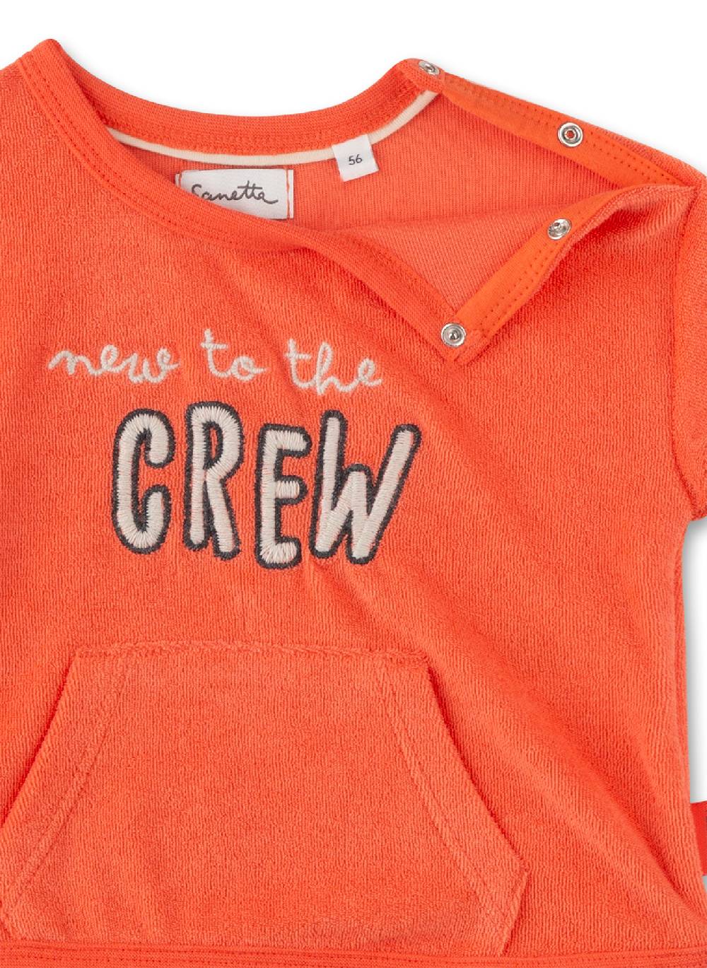 Sanetta Jungen-Sweatshirt Kurzarm Orange Aus Frottee