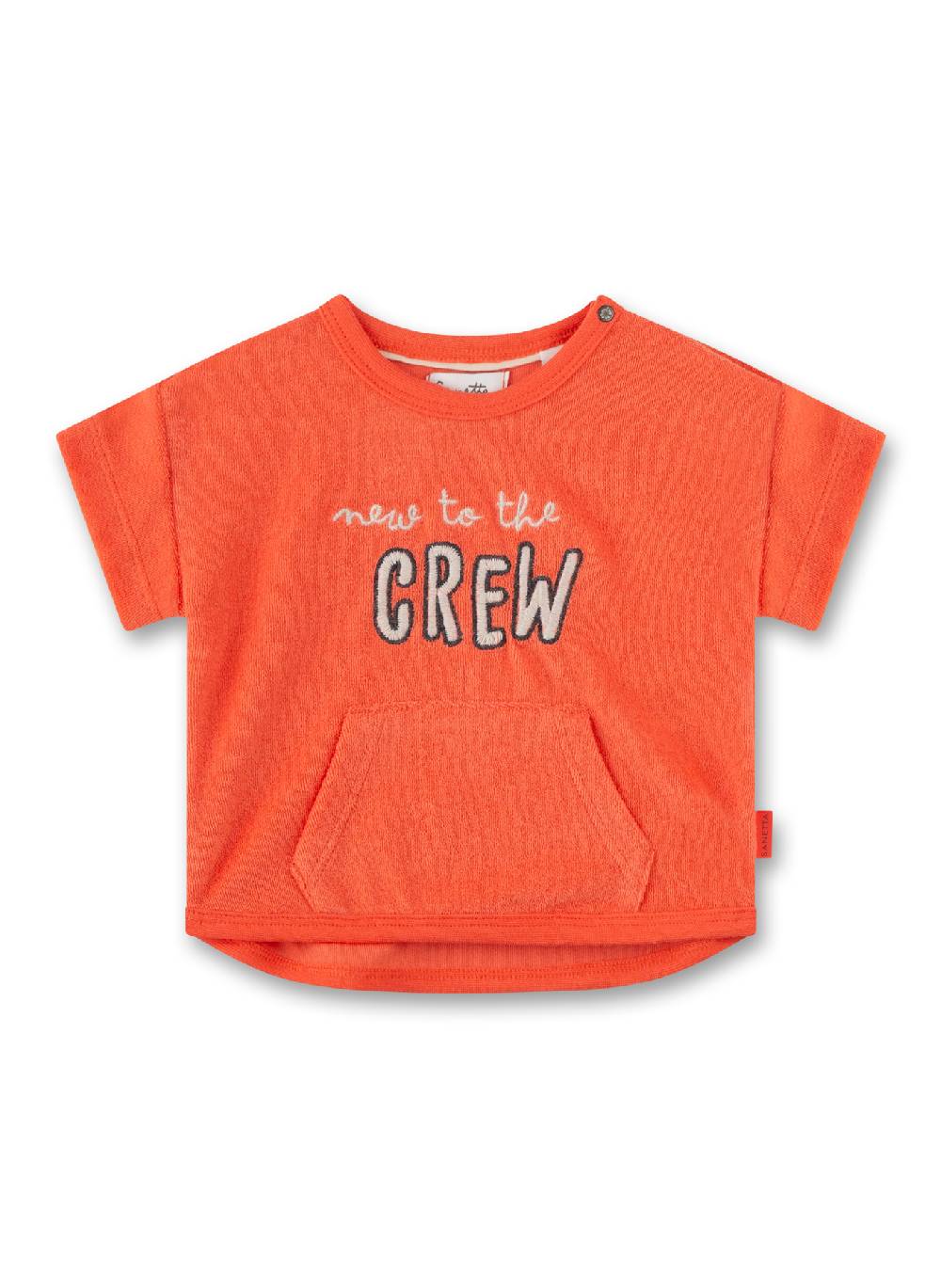 Sanetta Jungen-Sweatshirt kurzarm Orange aus Frottee