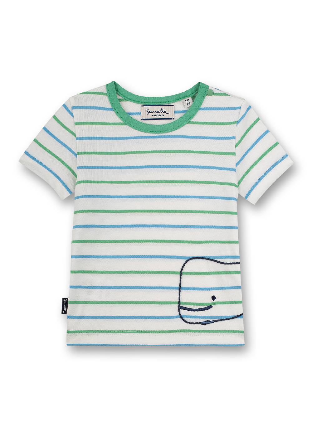 Sanetta Jungen T-Shirt Off-White Ringel Little Whale