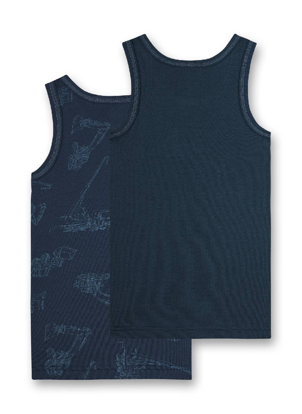 Sanetta Jungen-Unterhemd (Doppelpack) Dunkelblau Building