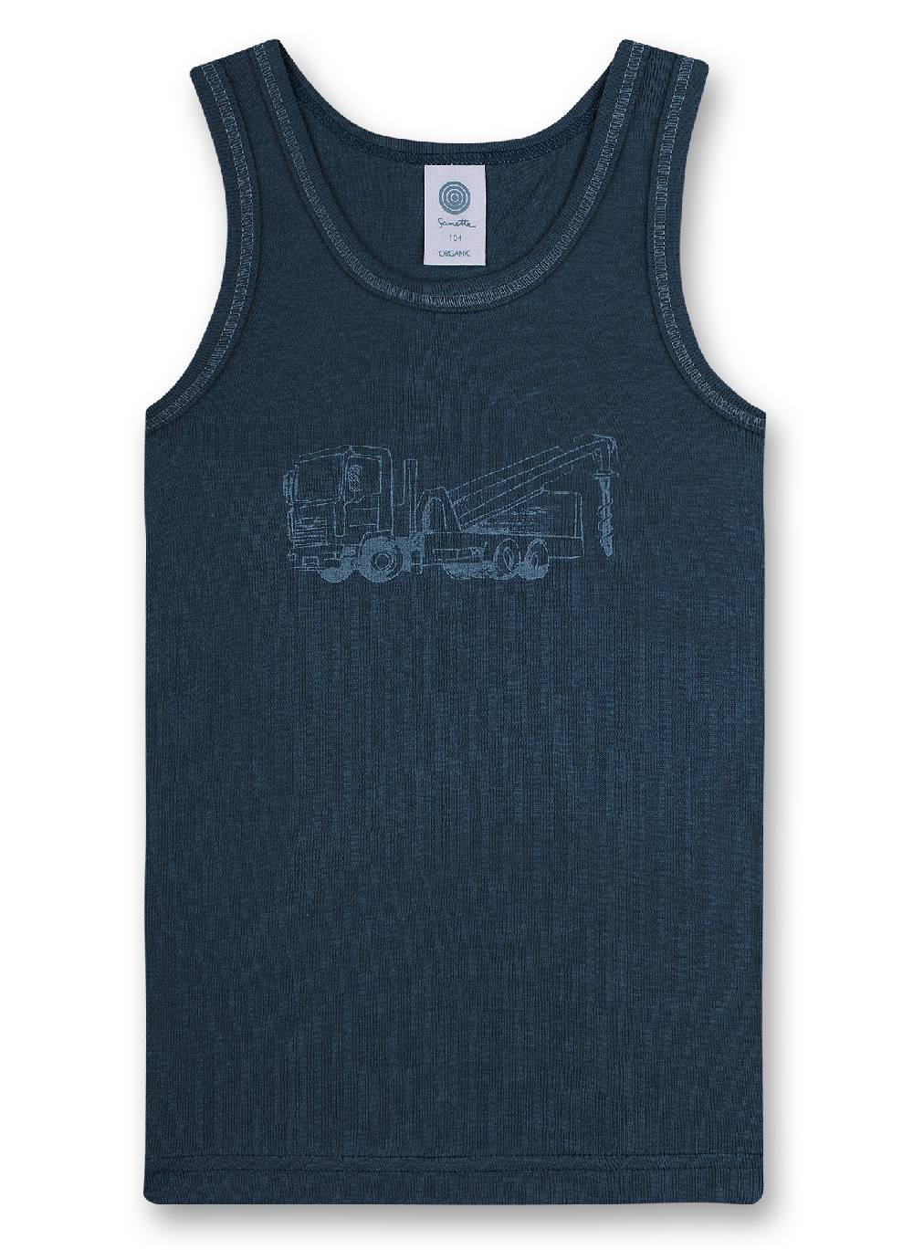 Sanetta Jungen-Unterhemd (Doppelpack) Dunkelblau Building