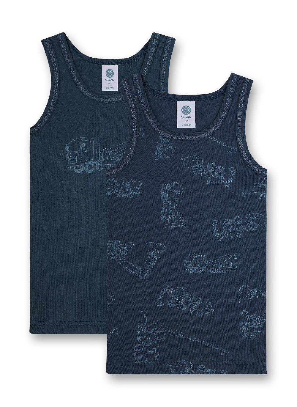 Sanetta Jungen-Unterhemd (Doppelpack) Dunkelblau Building