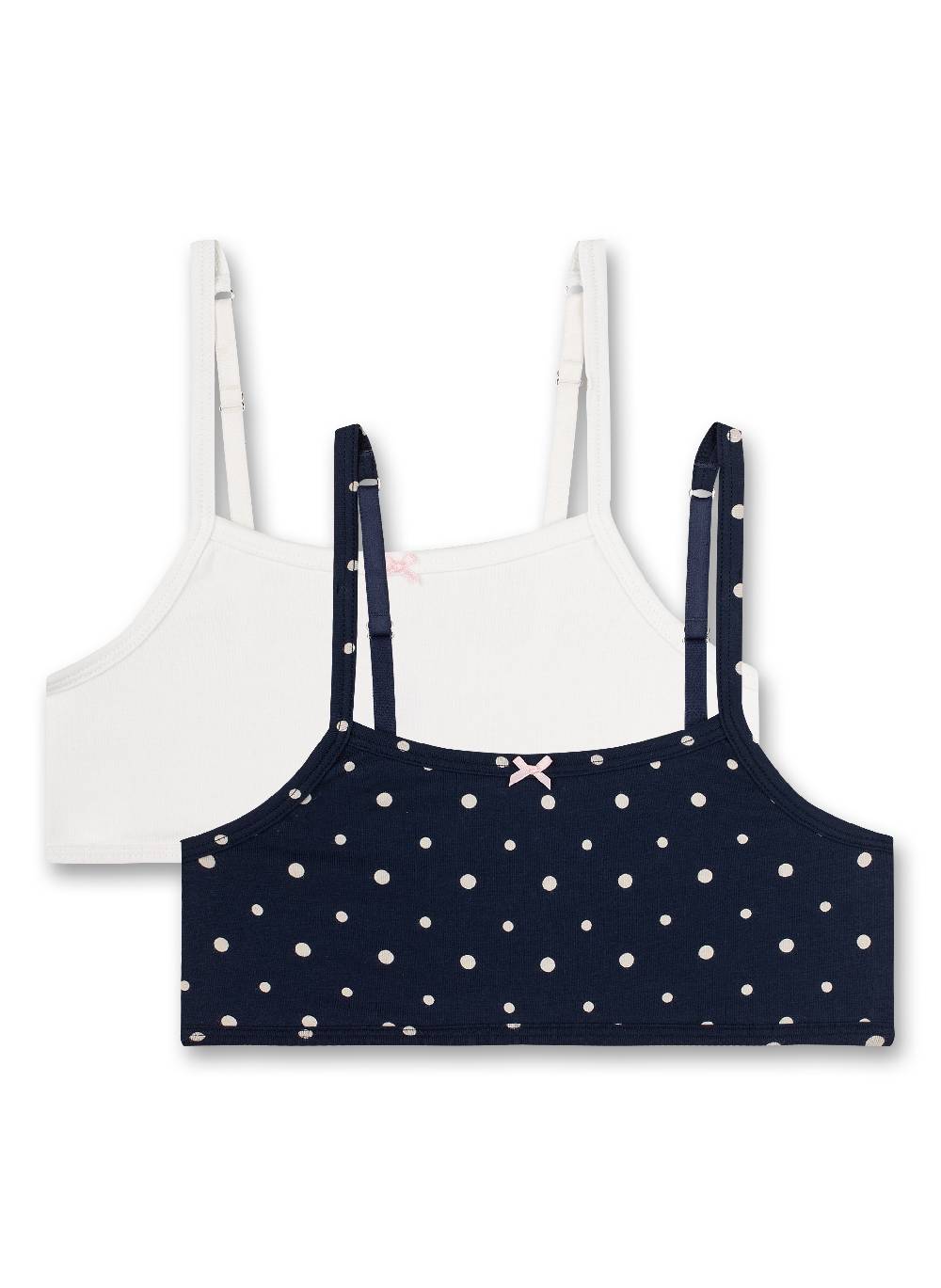 Sanetta Mädchen-Bustier (Doppelpack) Dunkelblau und Off-White