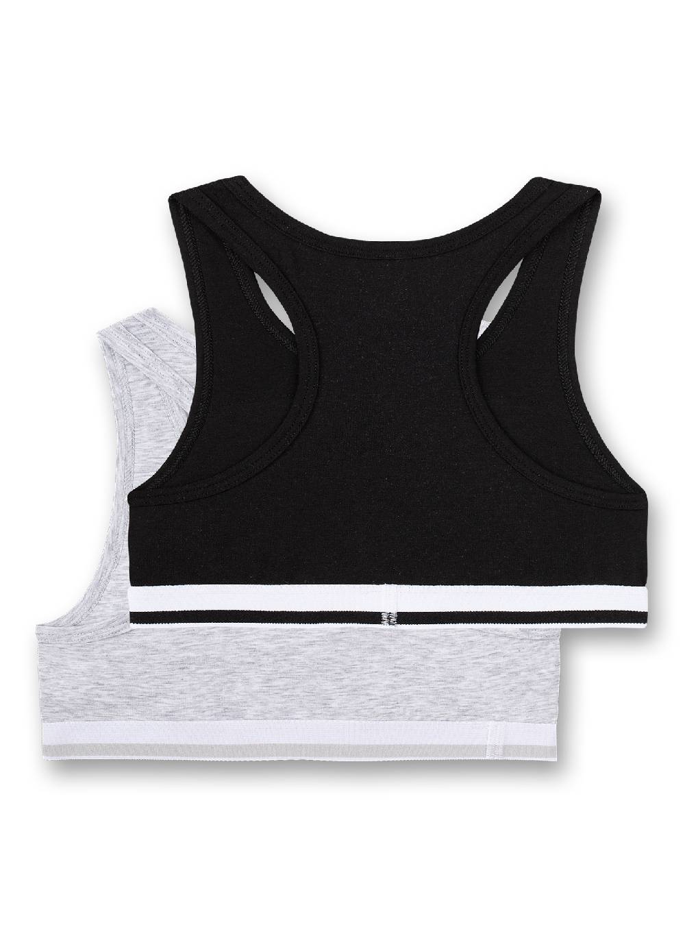 Sanetta Mädchen-Bustier (Doppelpack) Graumelange Und Schwarz