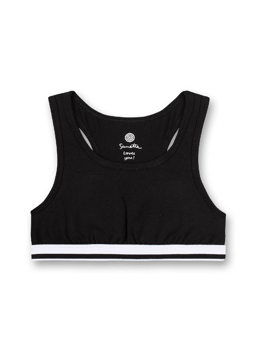 Sanetta Mädchen-Bustier (Doppelpack) Graumelange Und Schwarz