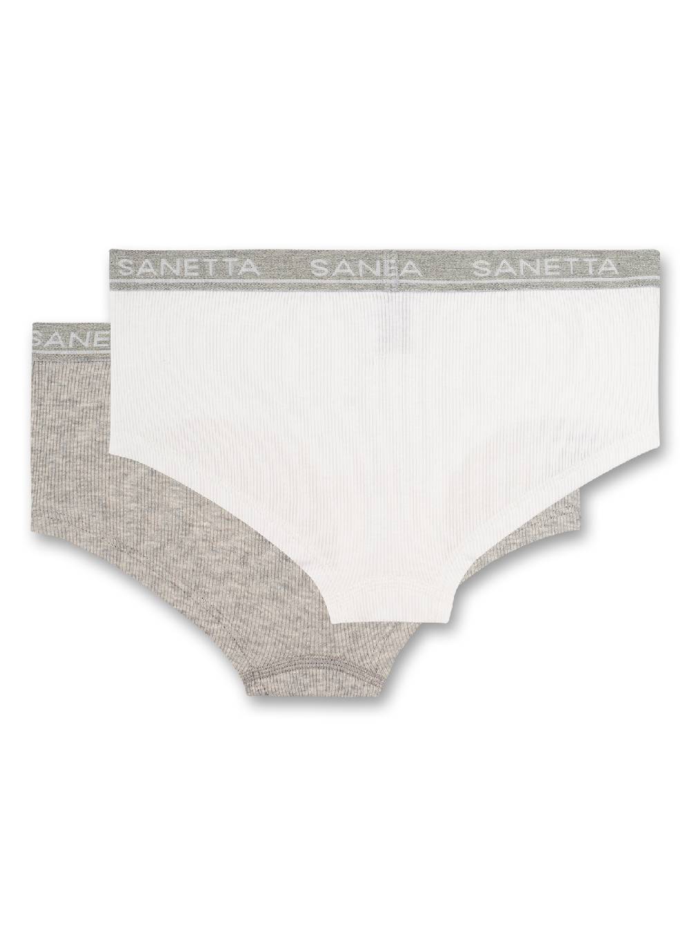 Sanetta Mädchen-Cutbrief (Doppelpack) Graumelange Und Weiß