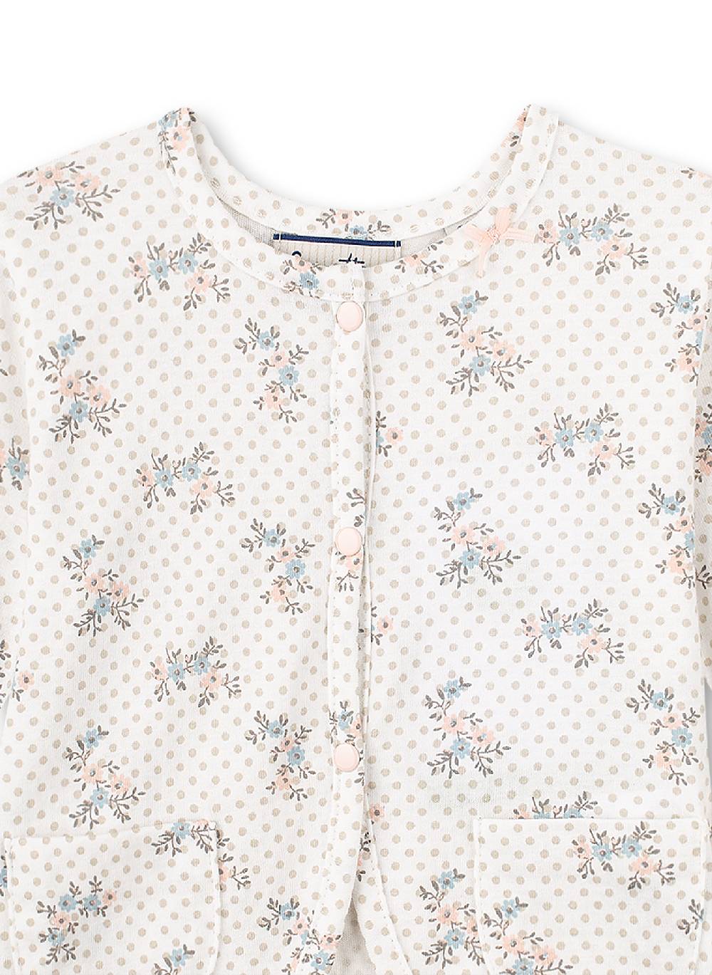 Sanetta Mädchen-Jacke Off-White Dots-Alover Fluffy Duckling