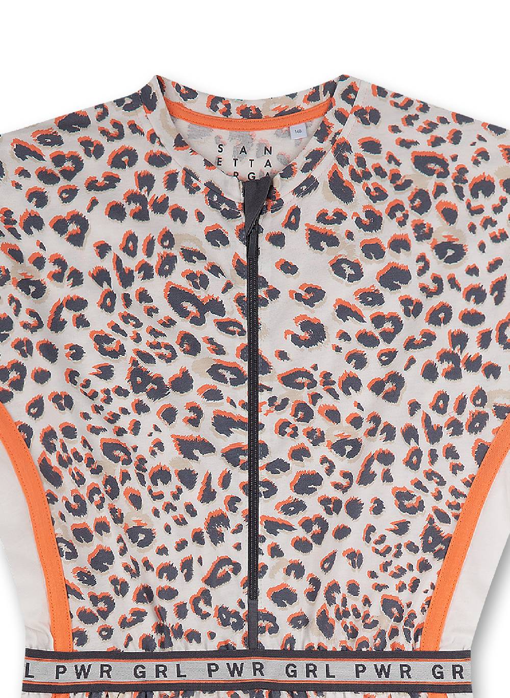 Sanetta Mädchen-Jumpsuit Grau Leo-Allover Athleisure