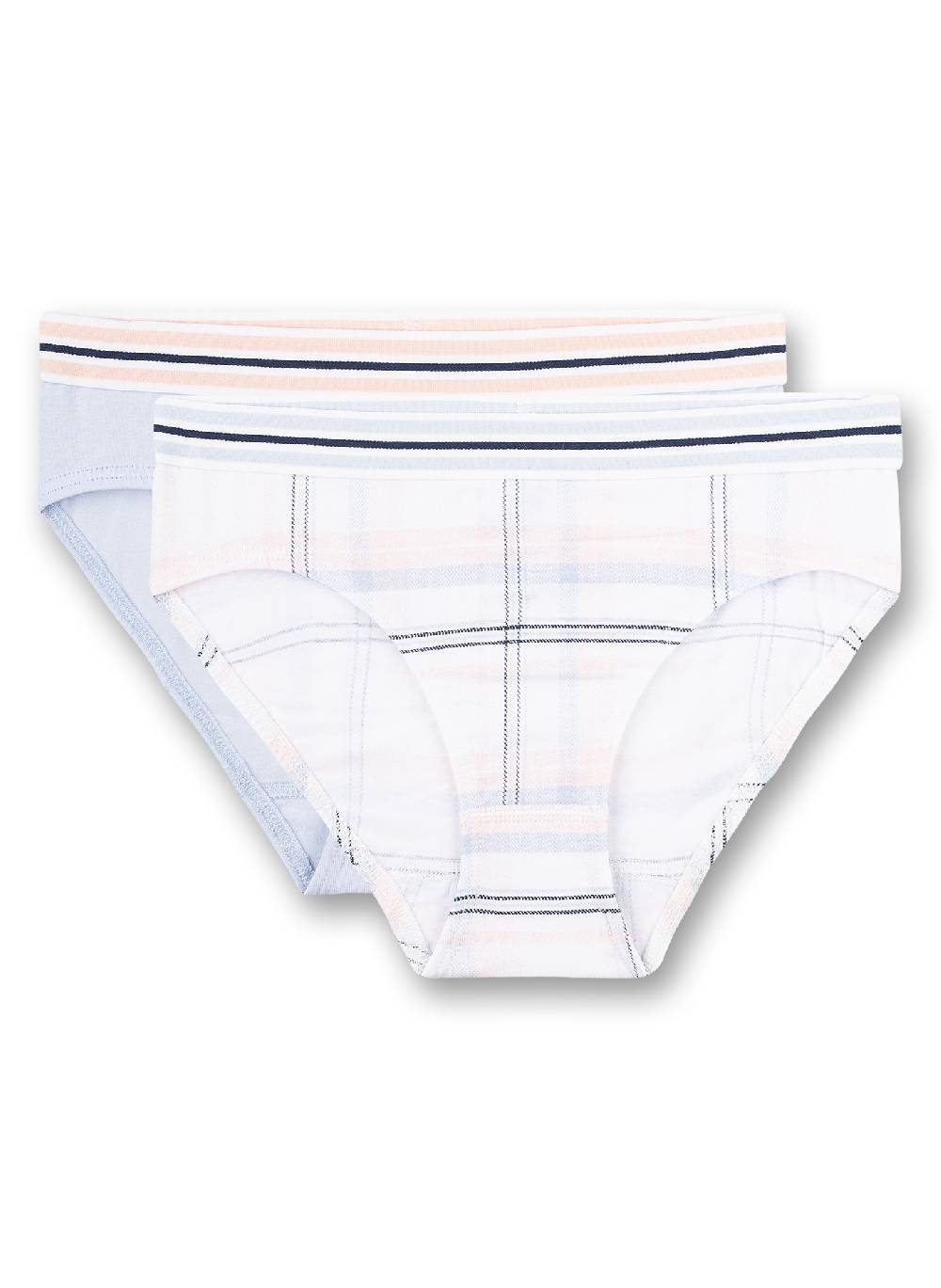 Sanetta Mädchen-Rioslip (Doppelpack) Kariert und Hellblau