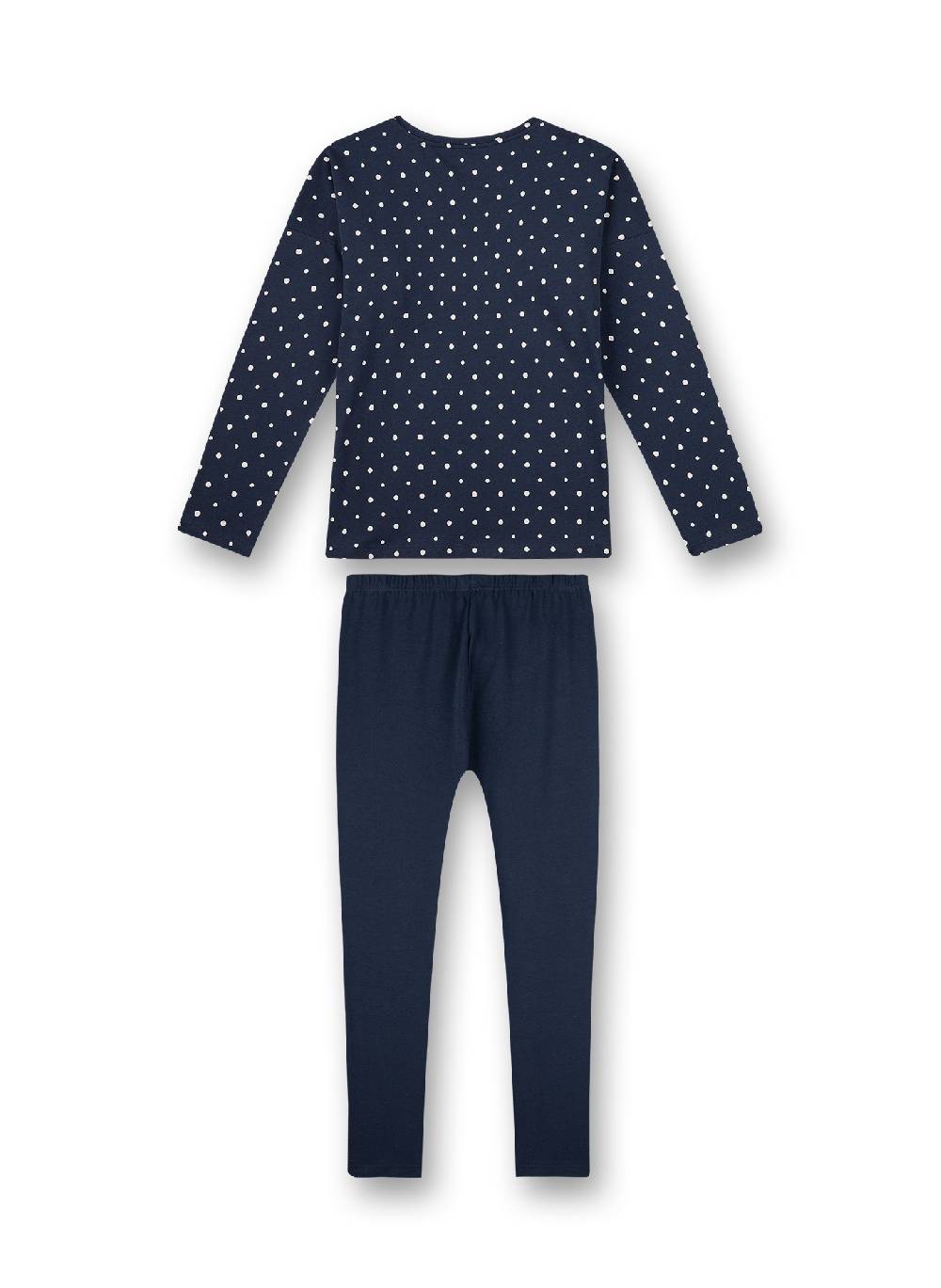 Sanetta Mädchen-Schlafanzug Dunkelblau Dots-Allover
