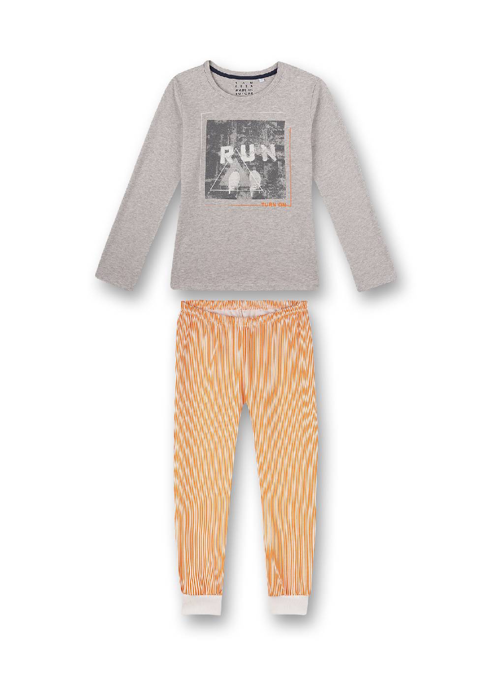 Sanetta Mädchen-Schlafanzug Graumelange Athleisure Workout