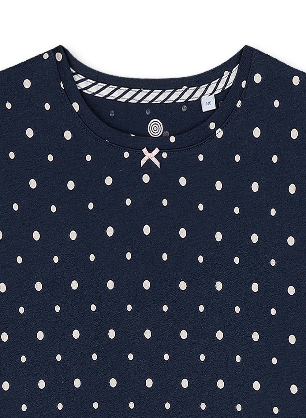 Sanetta Mädchen-Schlafanzug Kurz Dunkelblau Dots-Allover