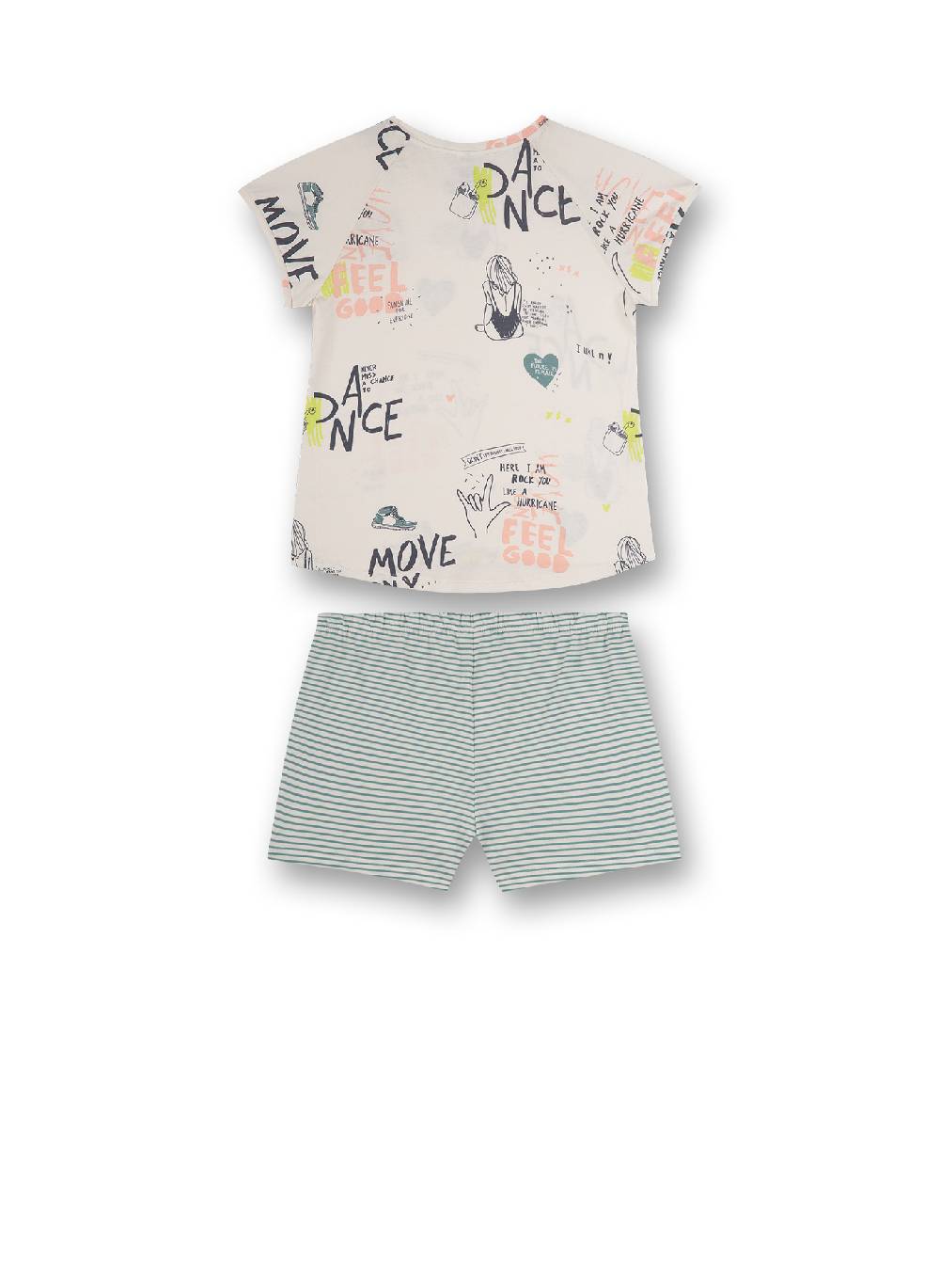 Sanetta Mädchen-Schlafanzug Kurz Off-White Eyes See You