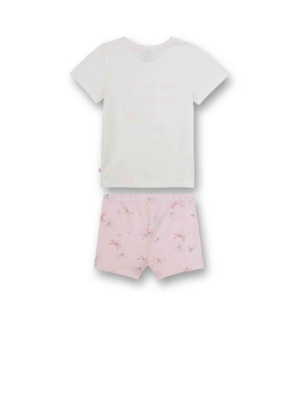 Sanetta Mädchen-Schlafanzug Kurz Off-White Shiny Dragonfly