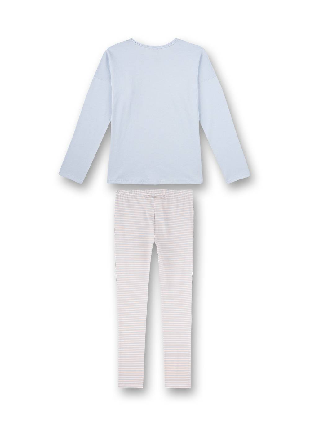 Sanetta Mädchen-Schlafanzug Lang Blau Glasses And Stripes