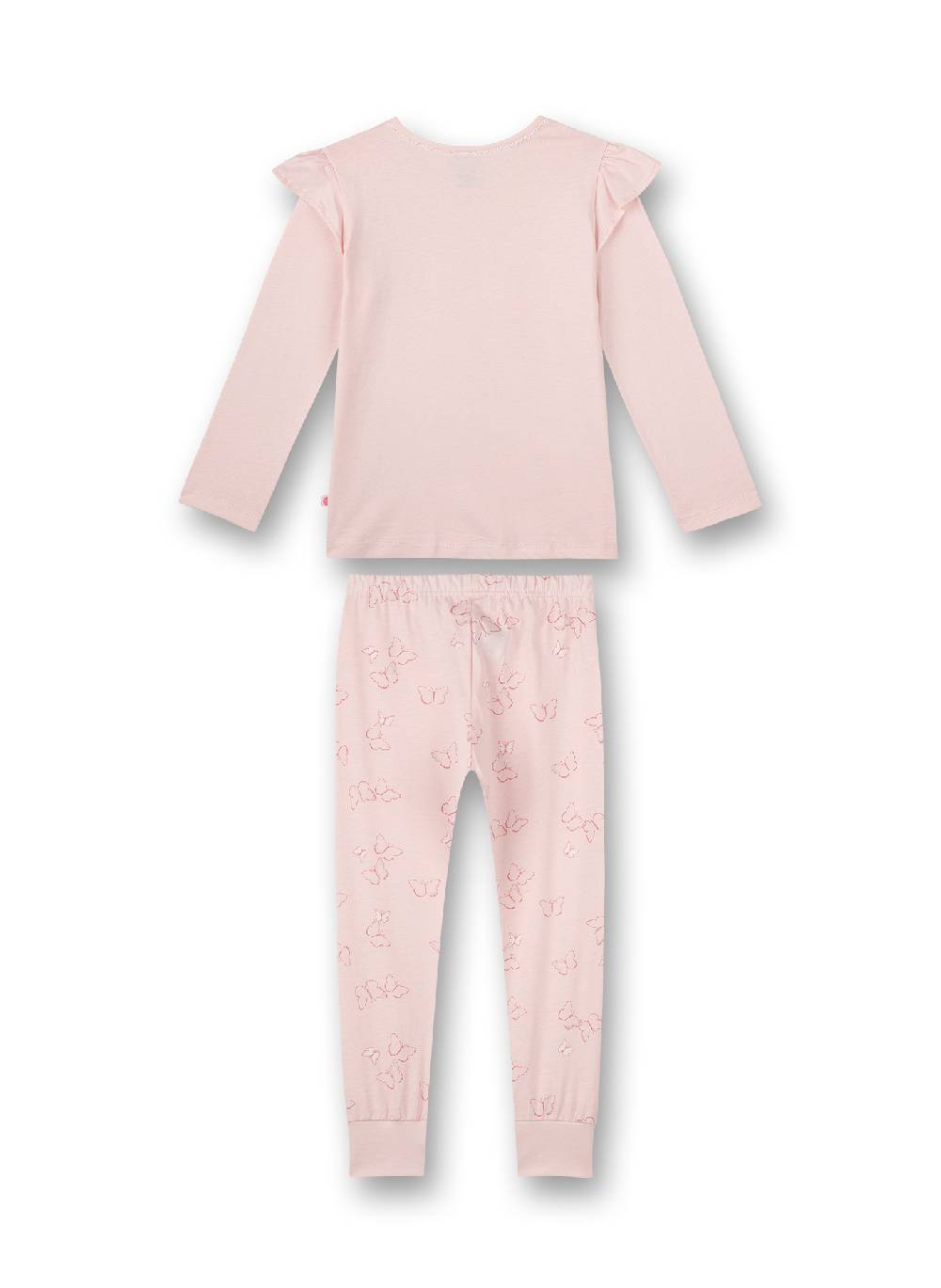 Sanetta Mädchen-Schlafanzug Lang Rosa Flowers And Butterflies