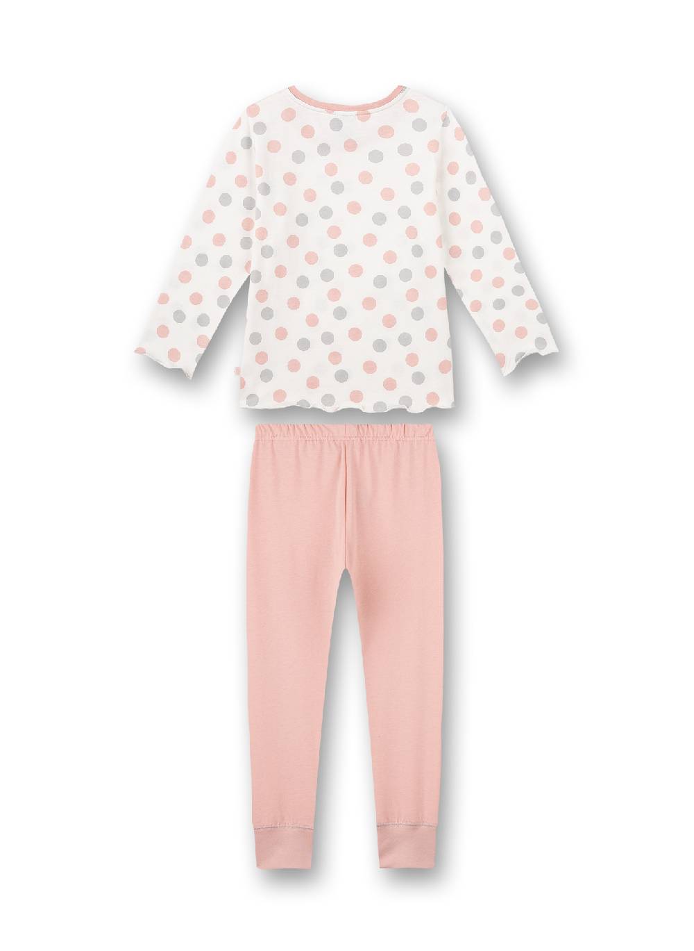 Sanetta Mädchen-Schlafanzug Lang Weiß Dots-Allover