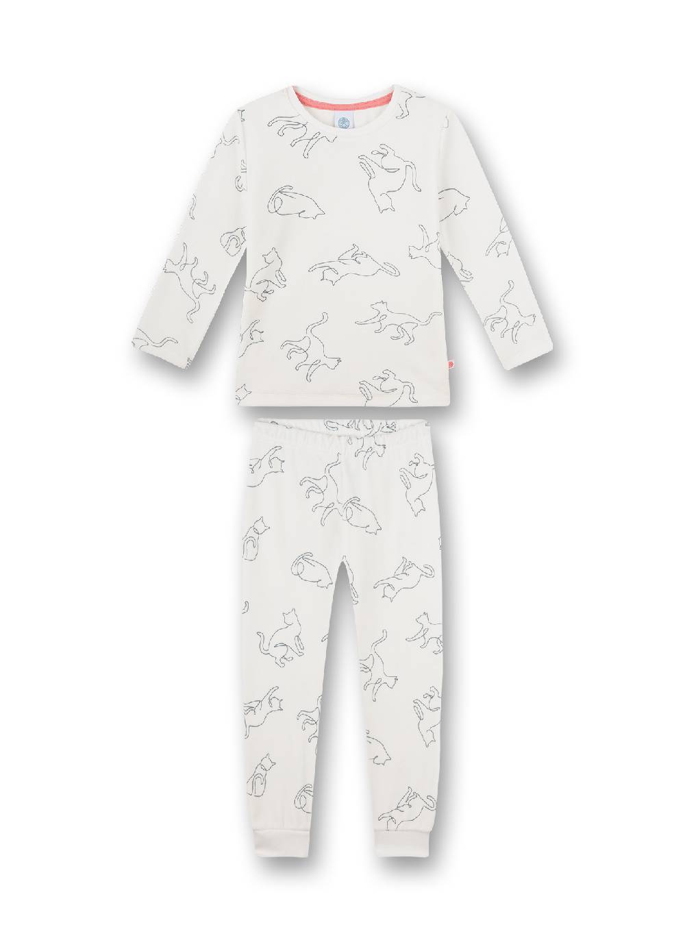 Sanetta Mädchen-Schlafanzug Off-White aus Nicki Fancy Cat