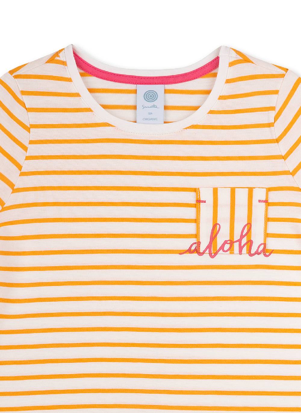 Sanetta Mädchen-Schlafanzug Orange Hawaiian Feeling