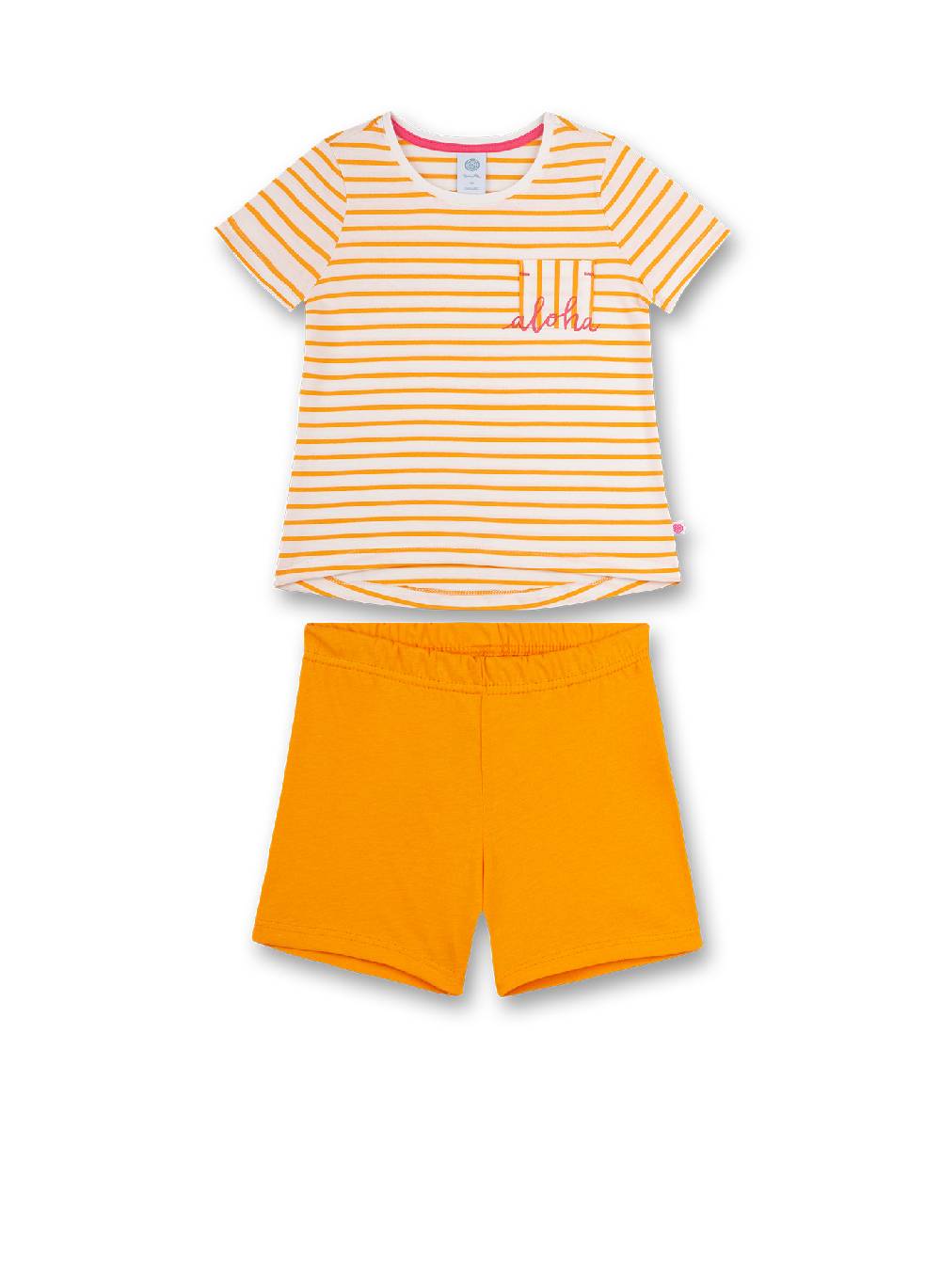 Sanetta Mädchen-Schlafanzug Orange Hawaiian Feeling