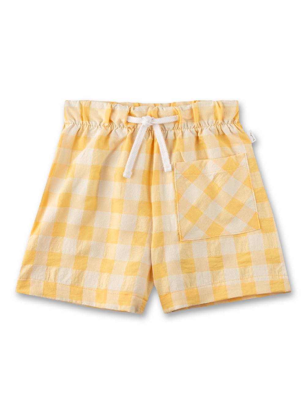 Sanetta Mädchen-Shorts Gelb karriert aus Seersucker