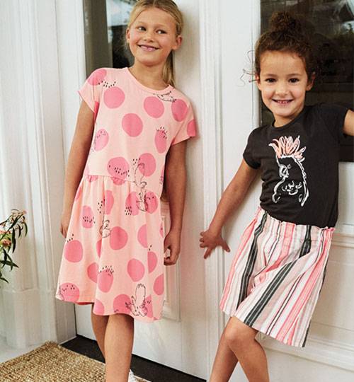 Sanetta Mädchen-Shorts Off-White Gestreift Tropical