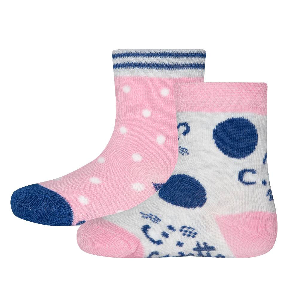 Sanetta Mädchen-Socken (Doppelpack) Graumelange und Pink
