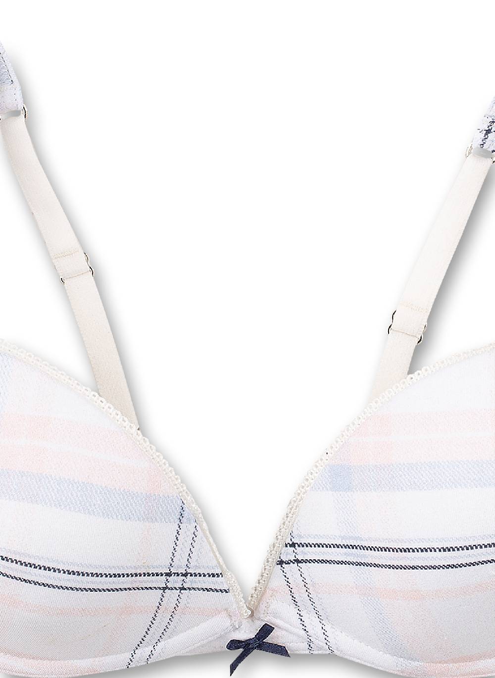 Sanetta Mädchen-Soft Cup Bra Weiß Kariert Glasses And Stripes