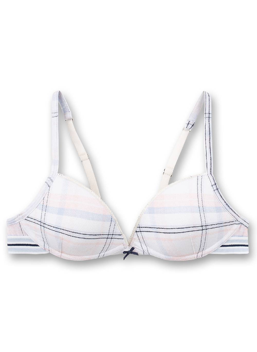 Sanetta Mädchen-Soft Cup Bra Weiß Kariert Glasses and Stripes