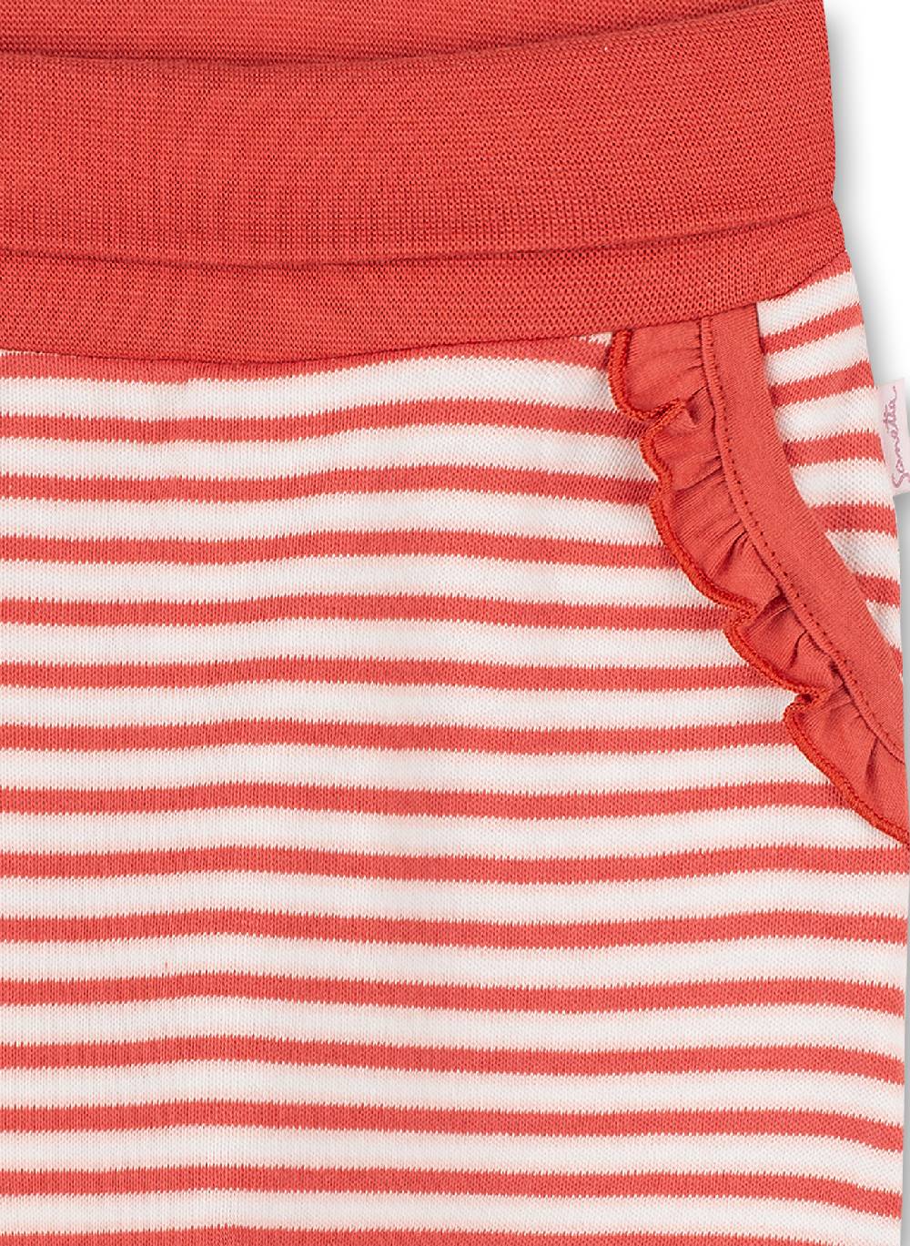 Sanetta Mädchen-Sweathose Off-White Ringel Family Stork