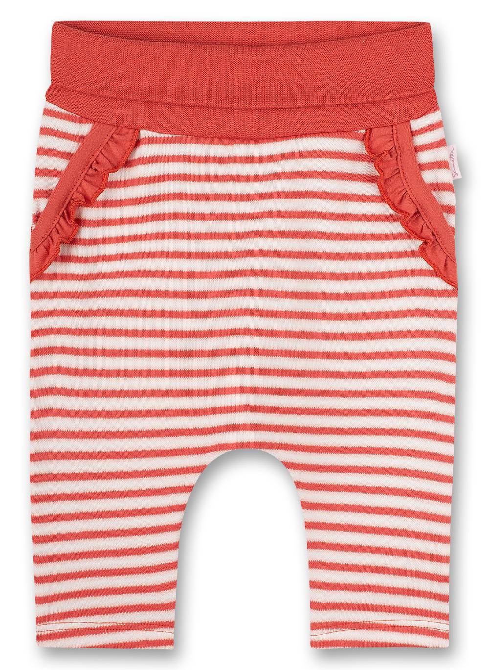 Sanetta Mädchen-Sweathose Off-White Ringel Family Stork