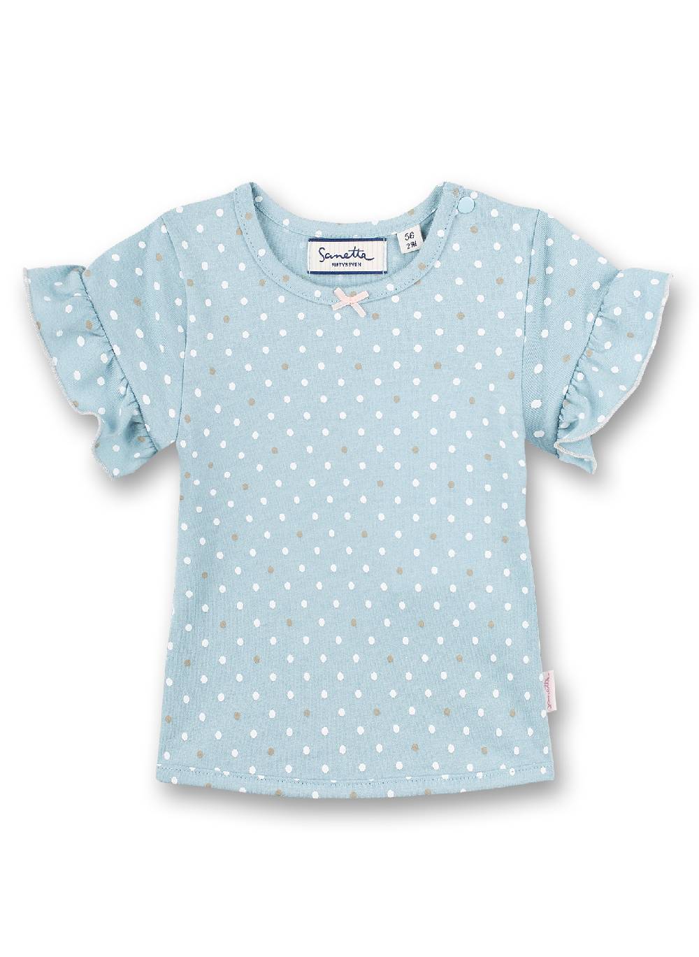 Sanetta Mädchen T-Shirt Hellblau Dots-Allover Fluffy Duckling