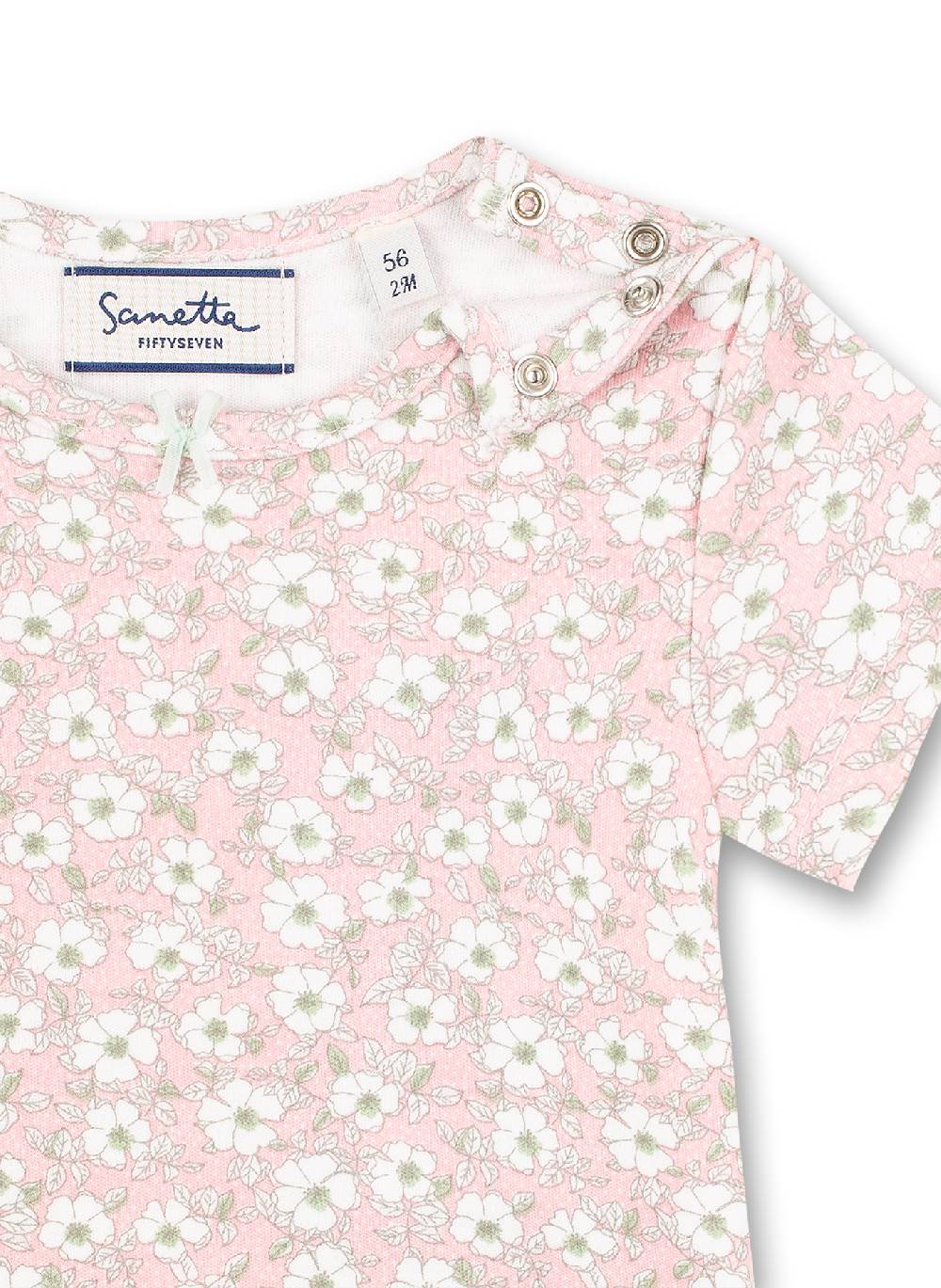 Sanetta Mädchen T-Shirt Rosa Blumen-Allover Honey Bee