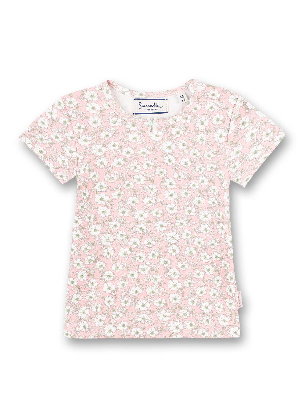 Sanetta Mädchen T-Shirt Rosa Blumen-Allover Honey Bee