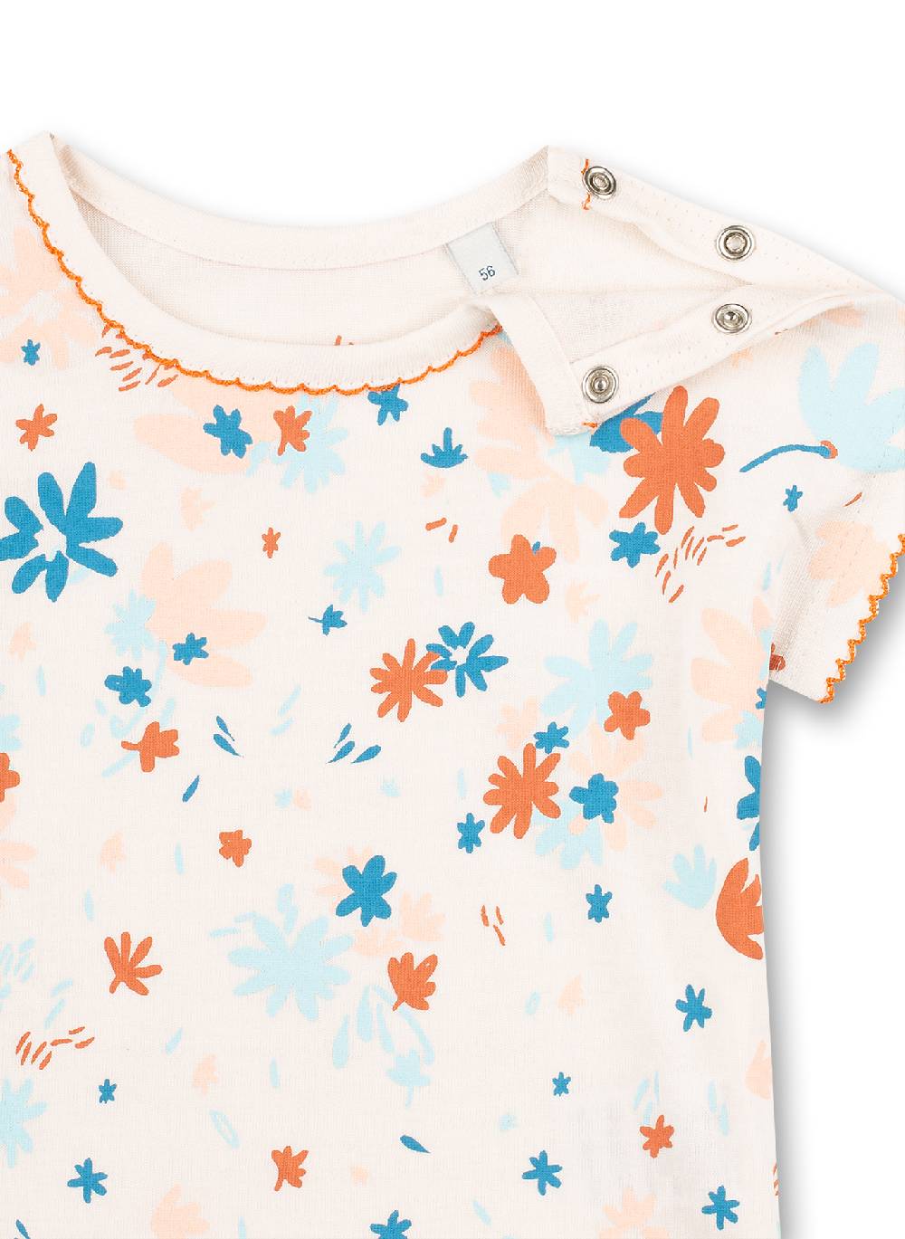 Sanetta Mädchen T-Shirt Weiß Blumen-Allover Kangaroo